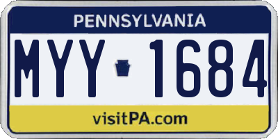 PA license plate MYY1684
