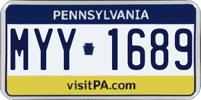 PA license plate MYY1689