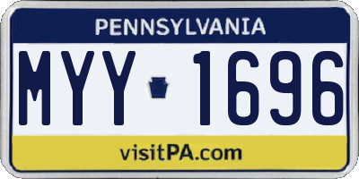 PA license plate MYY1696
