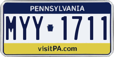 PA license plate MYY1711