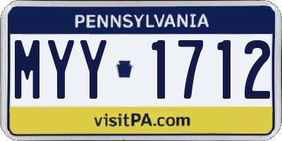 PA license plate MYY1712