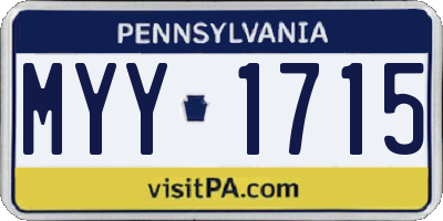 PA license plate MYY1715