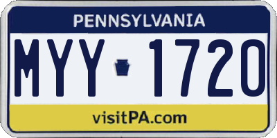 PA license plate MYY1720