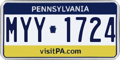 PA license plate MYY1724