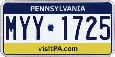 PA license plate MYY1725