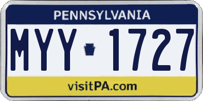 PA license plate MYY1727