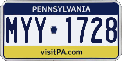 PA license plate MYY1728
