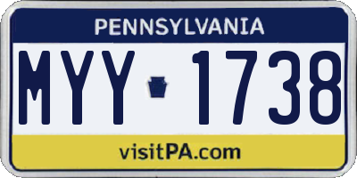 PA license plate MYY1738