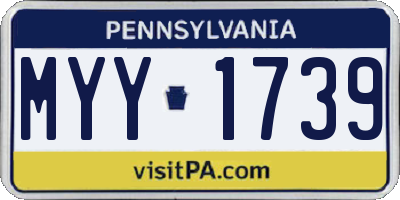 PA license plate MYY1739