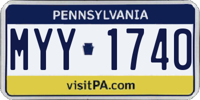 PA license plate MYY1740