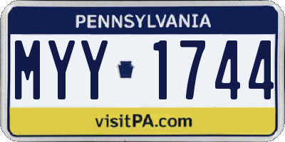 PA license plate MYY1744