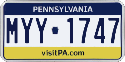 PA license plate MYY1747