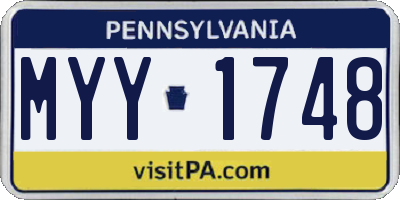 PA license plate MYY1748
