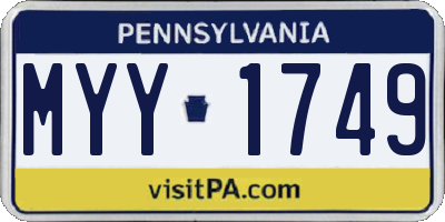 PA license plate MYY1749