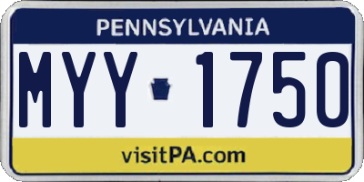 PA license plate MYY1750
