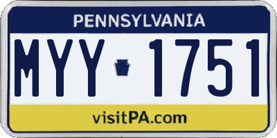 PA license plate MYY1751