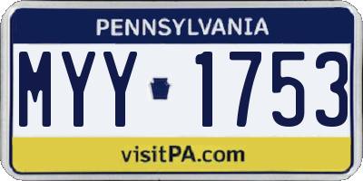 PA license plate MYY1753