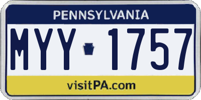 PA license plate MYY1757