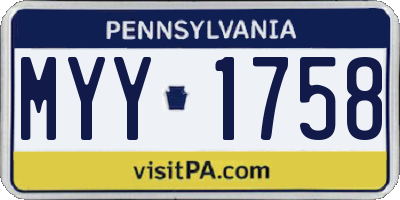 PA license plate MYY1758