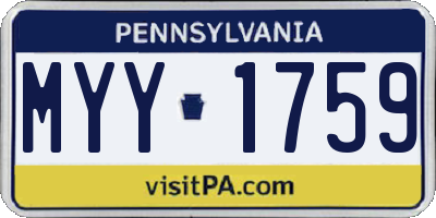 PA license plate MYY1759