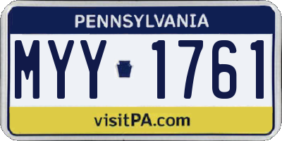PA license plate MYY1761
