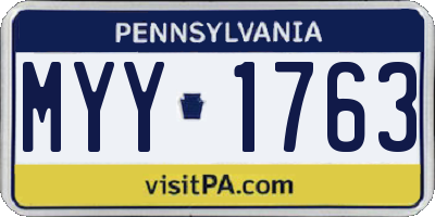 PA license plate MYY1763