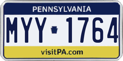 PA license plate MYY1764