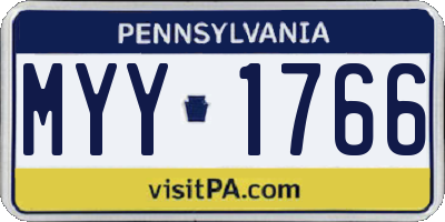 PA license plate MYY1766