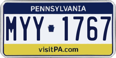 PA license plate MYY1767