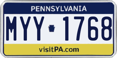 PA license plate MYY1768