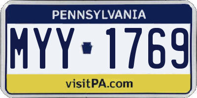 PA license plate MYY1769