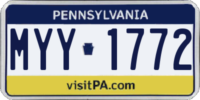 PA license plate MYY1772