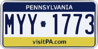 PA license plate MYY1773