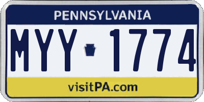 PA license plate MYY1774