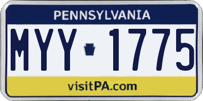 PA license plate MYY1775