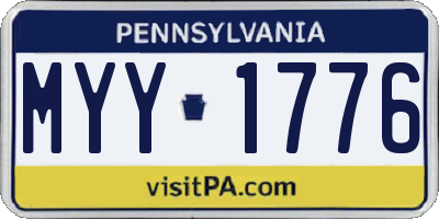 PA license plate MYY1776