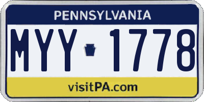 PA license plate MYY1778