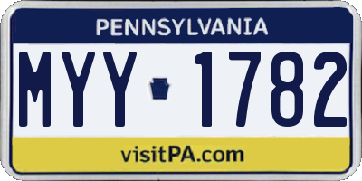 PA license plate MYY1782