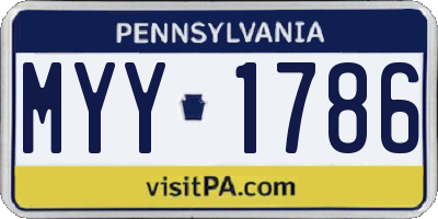 PA license plate MYY1786