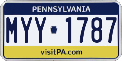 PA license plate MYY1787