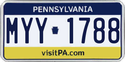 PA license plate MYY1788