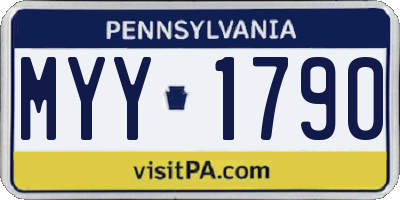 PA license plate MYY1790