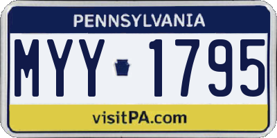 PA license plate MYY1795