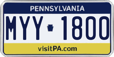 PA license plate MYY1800