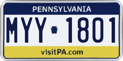 PA license plate MYY1801
