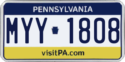 PA license plate MYY1808
