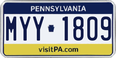 PA license plate MYY1809