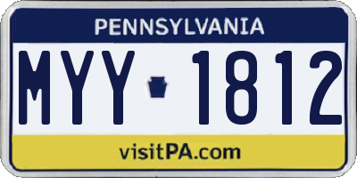 PA license plate MYY1812