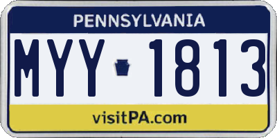 PA license plate MYY1813