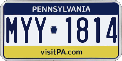 PA license plate MYY1814